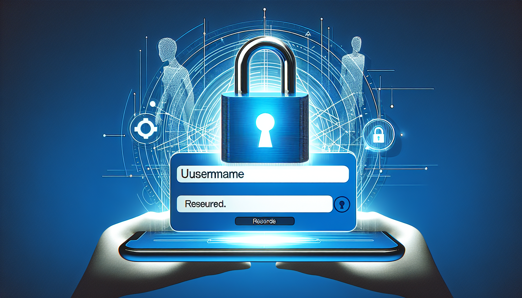 Editorial illustration of a reserved Instagram username with a digital lock, representing the 'instagram username reserved' error