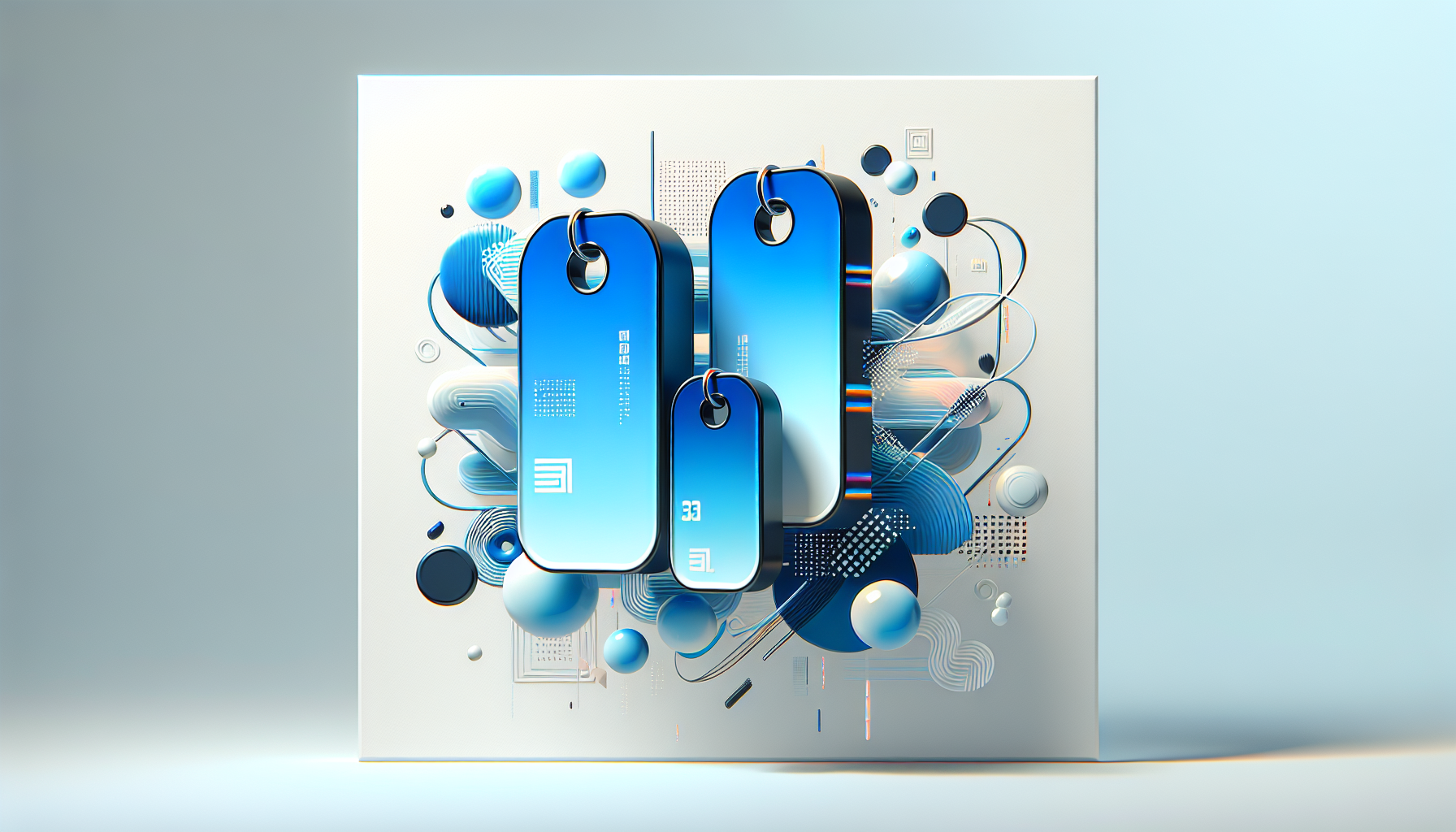 Ilustración moderna de tres usuario Instagram 3 letras sobre fondo blanco con azul vibrante