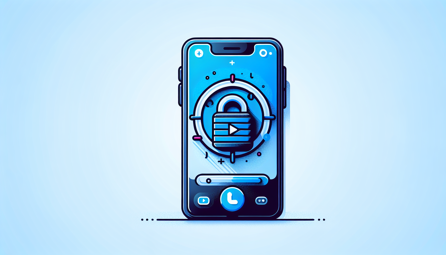 Illustrazione moderna di uno smartphone bloccato con logo TikTok, simbolo di sblocco e accento blu, per guida appello ban TikTok 2026.