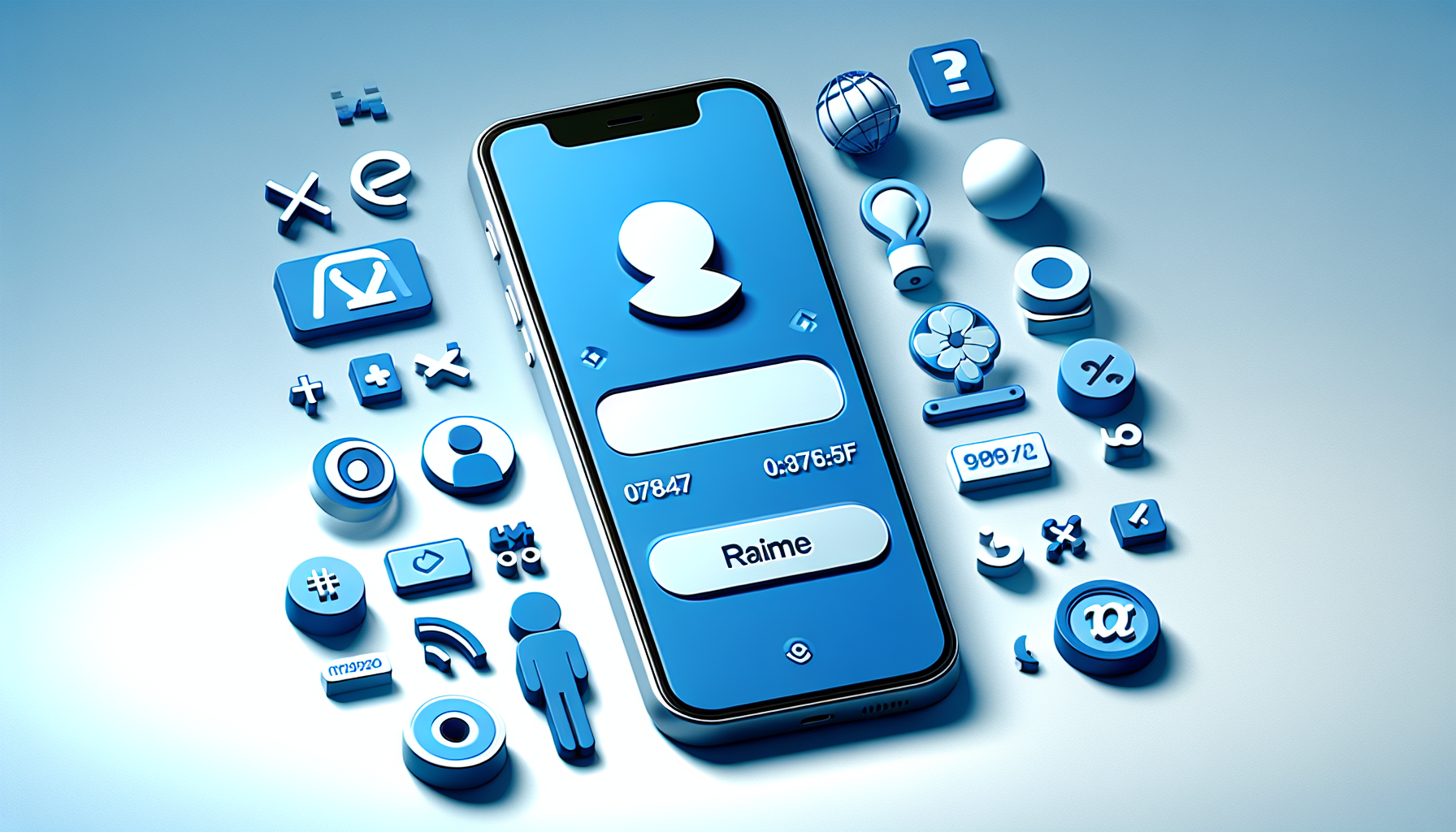 Illustrazione moderna che rappresenta la vendita di username Instagram rari, con accento blu e tema sicurezza digitale
